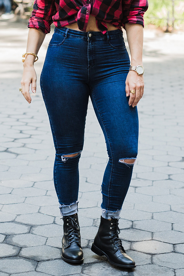 high waisted jeans muffin top