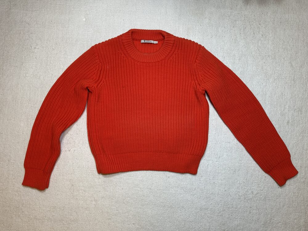 Red knit sweater