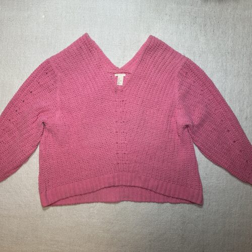 H&M Pink V-neck Sweater, Size S