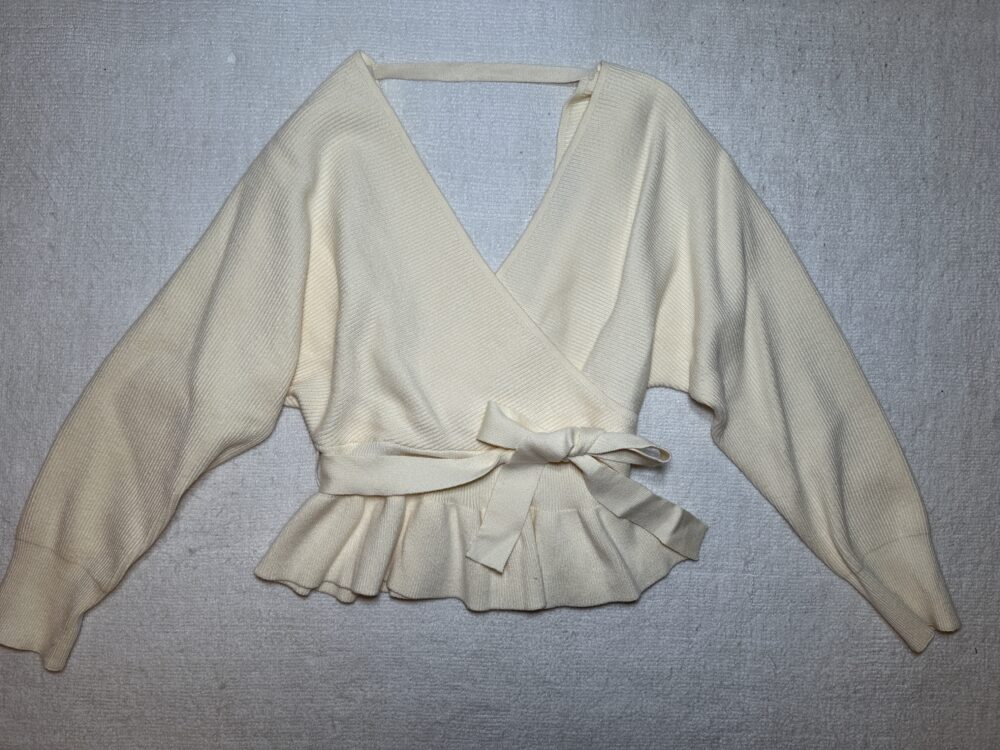 Cream cinched sweater