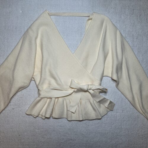 Cream cinched sweater