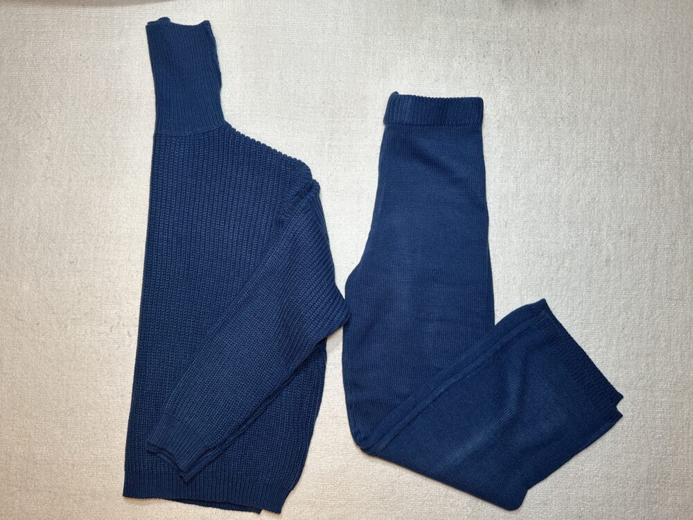 Matching blue knit set