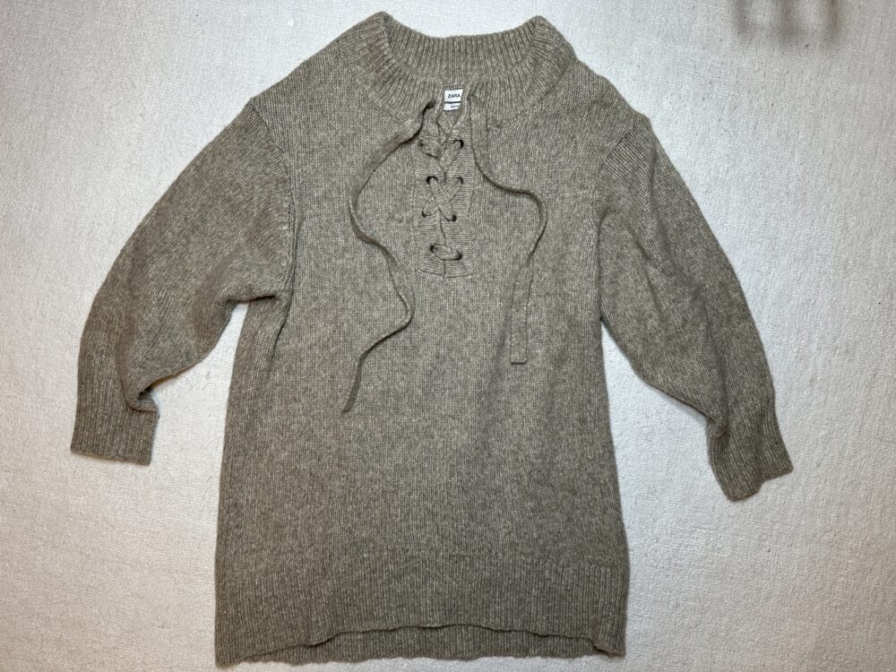 ZARA tan knit sweater