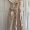 tan ruffled dress