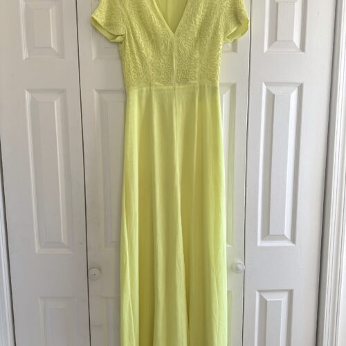 yellow midi-dress