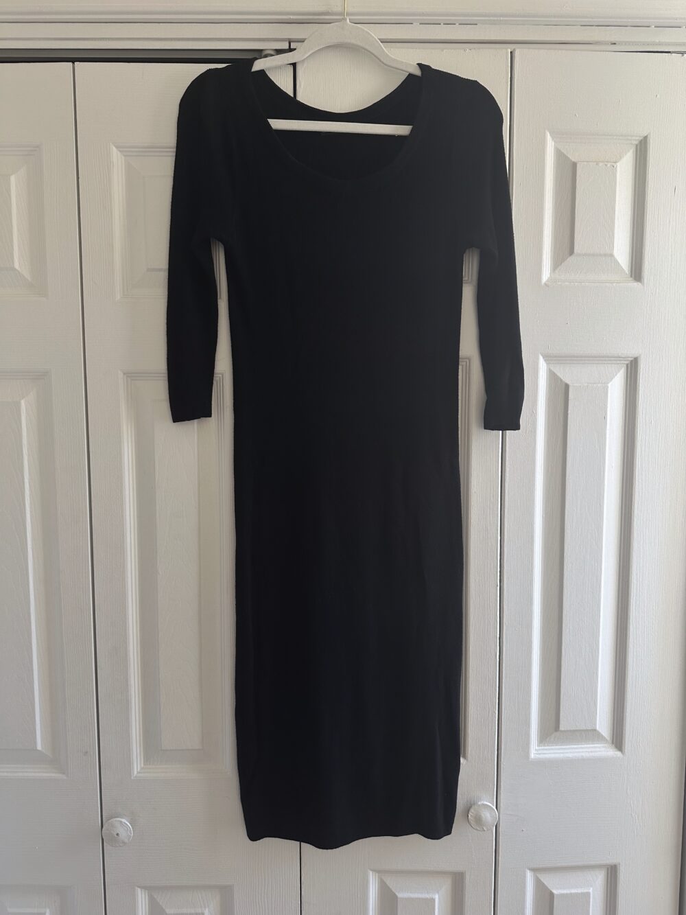 black midi dress