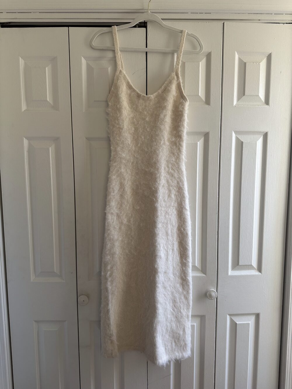 tan fuzzy dress