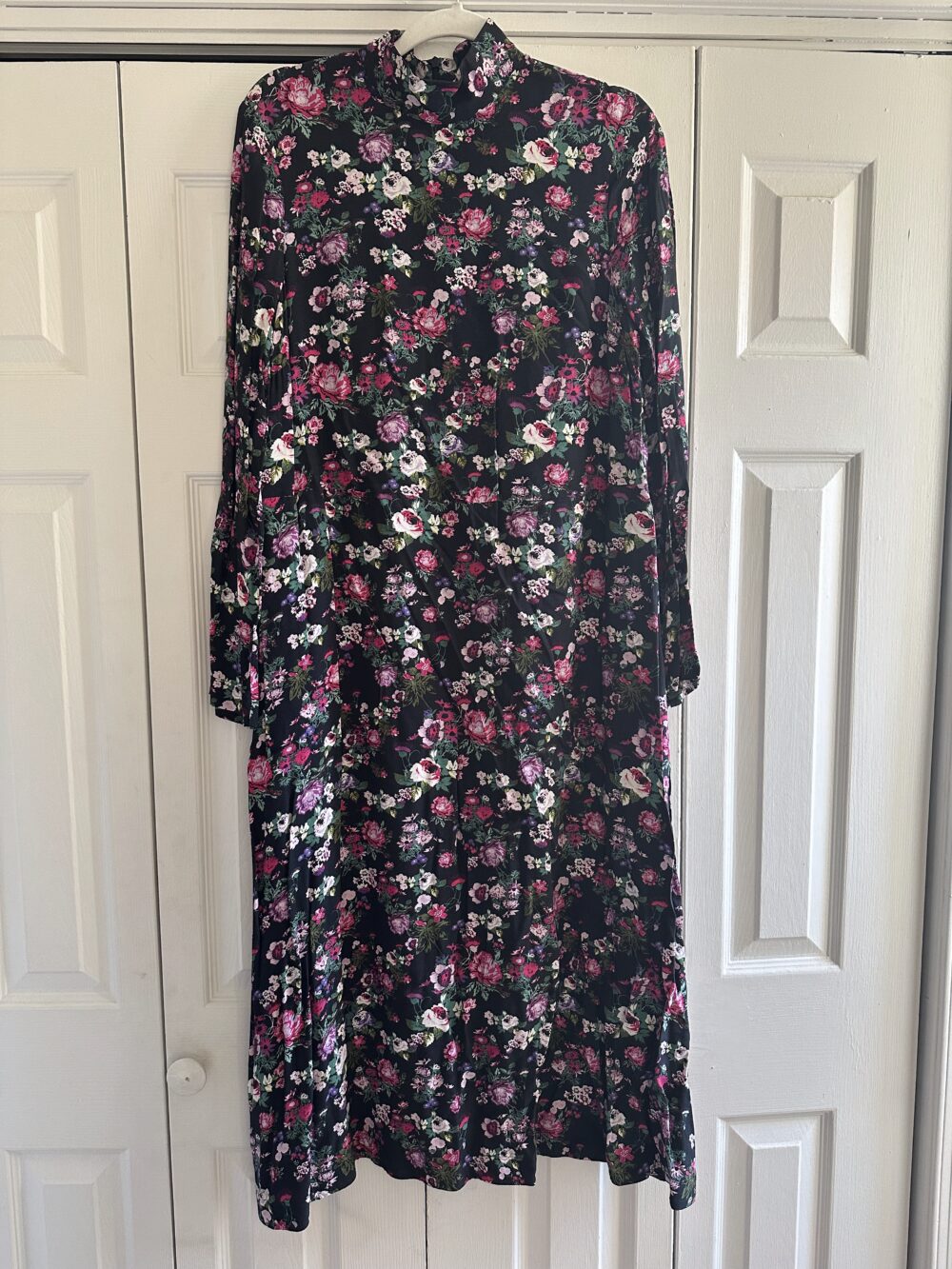 black and pink floral dress