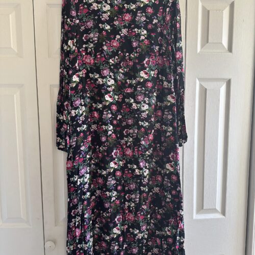 black and pink floral dress