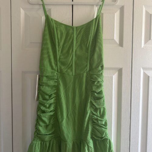 green corset dress