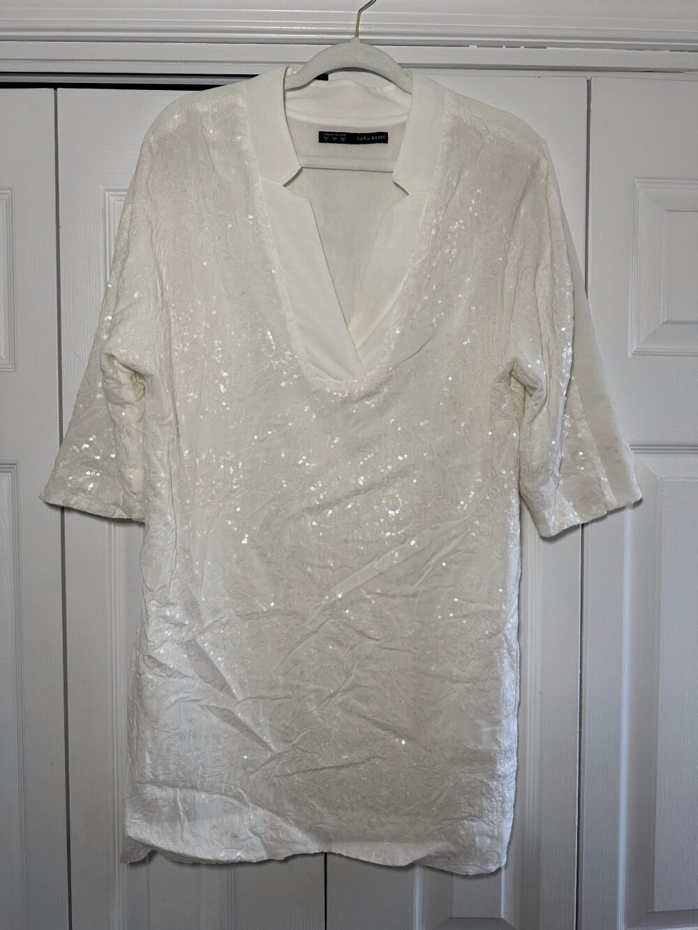 off-white sequin dress