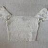 white crop cinched top
