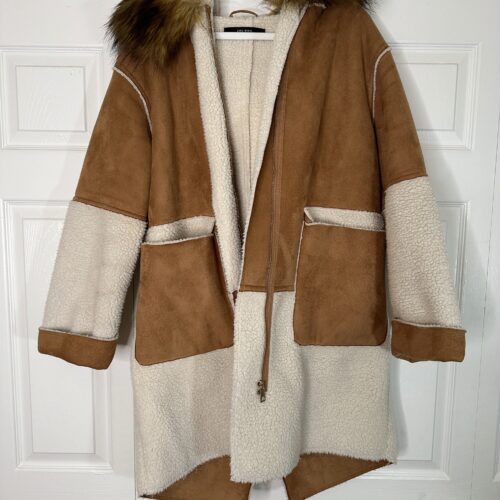 brown and tan fur jacket