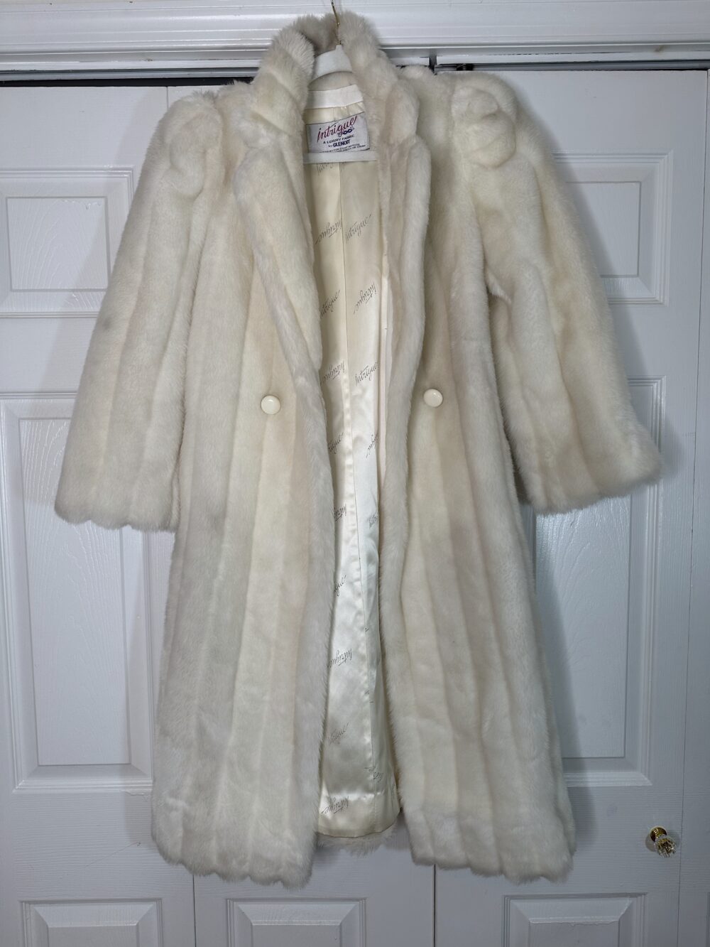 off-white fur coat