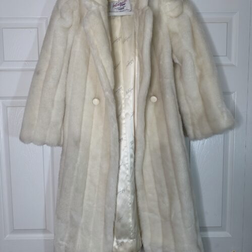 off-white fur coat