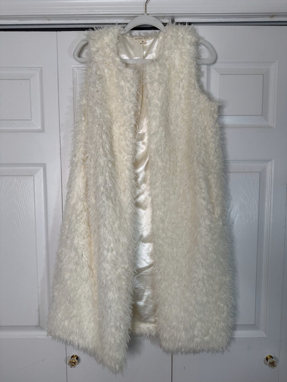 fuzzy cream vest