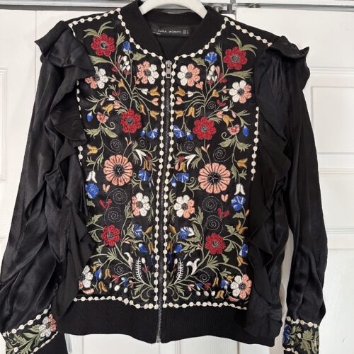 floral black jacket