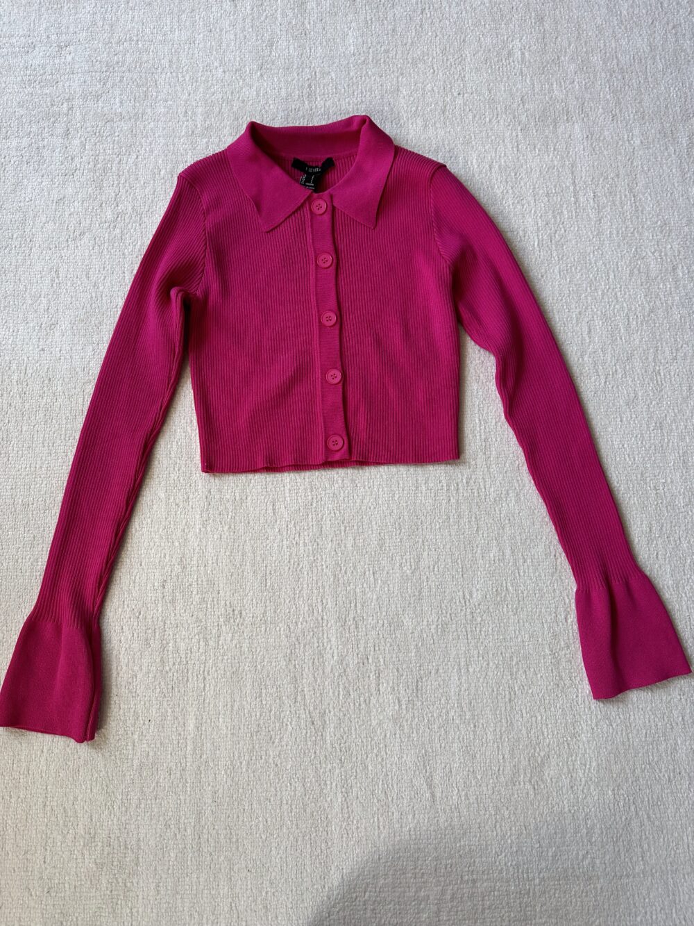 pink collard sweater