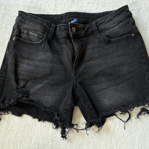 black denim shorts