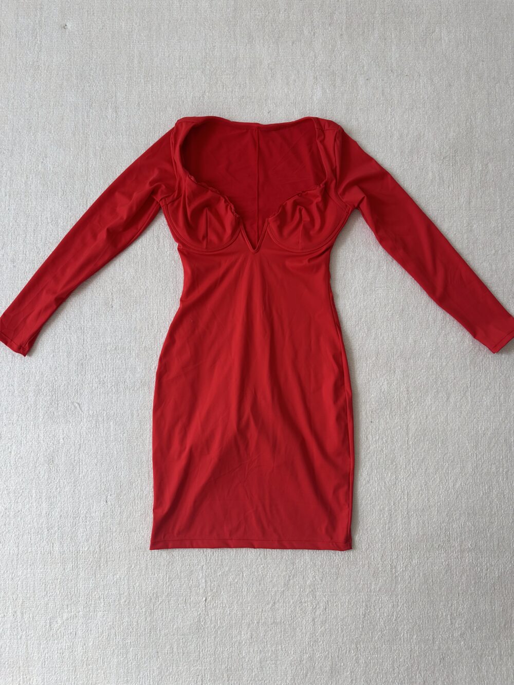 red fitted cocktail dress