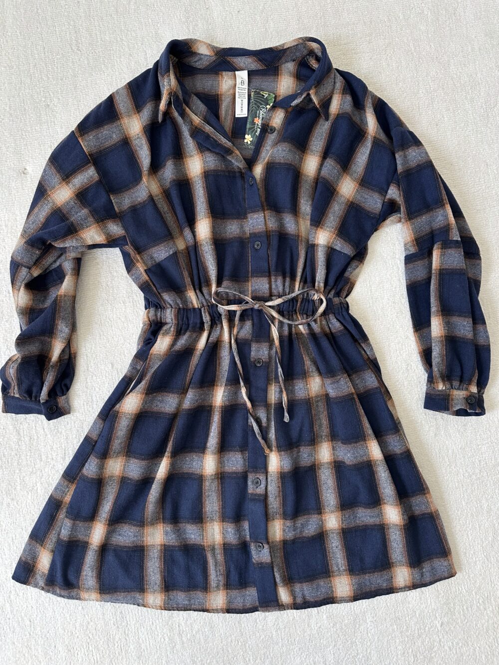 navy flannel dress