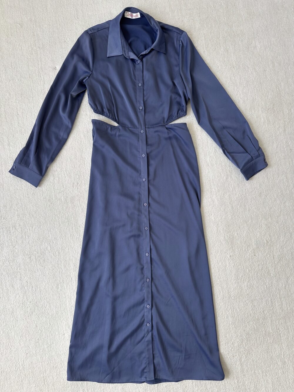 blue button up dress