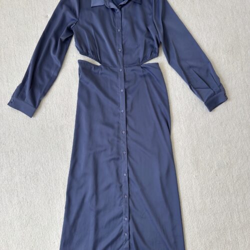 blue button up dress