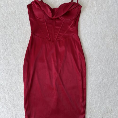 red corset dress